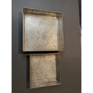 Vintage Ovenex Ekco Waffle Pattern Square Baking Pans Set of 2 Made in USA